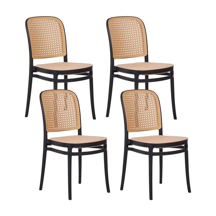 beliani garden chair plose beige 4 pack