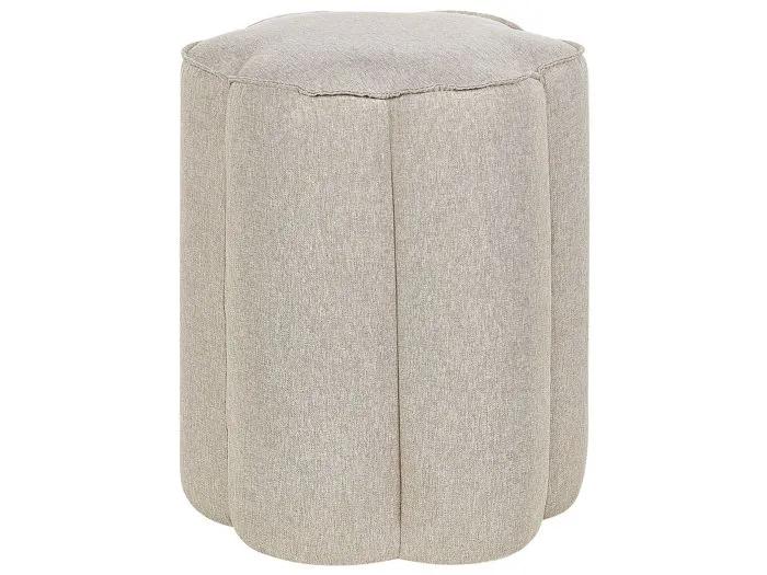 beliani pouf tappen beige synthetic linen 39x39x45 cm