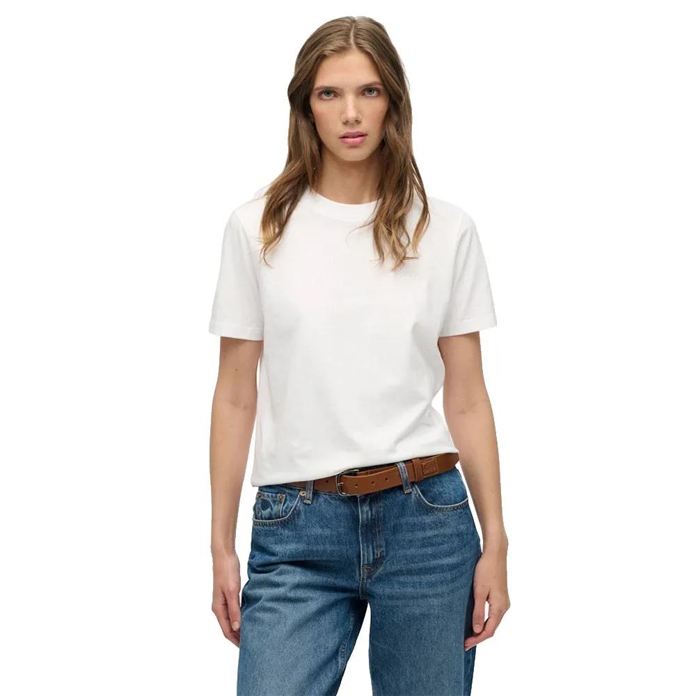 superdry t-shirt essential logo embroidered white l