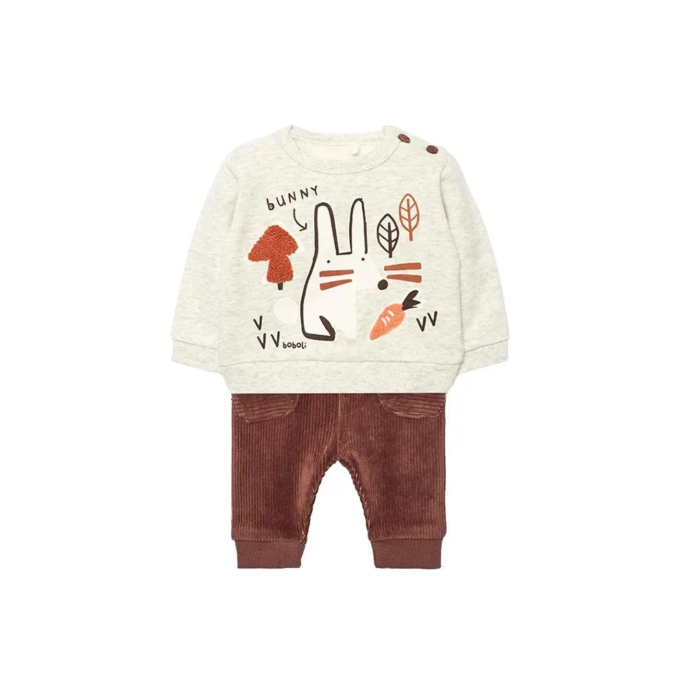 boboli knit set beige rabbit 1-2 years