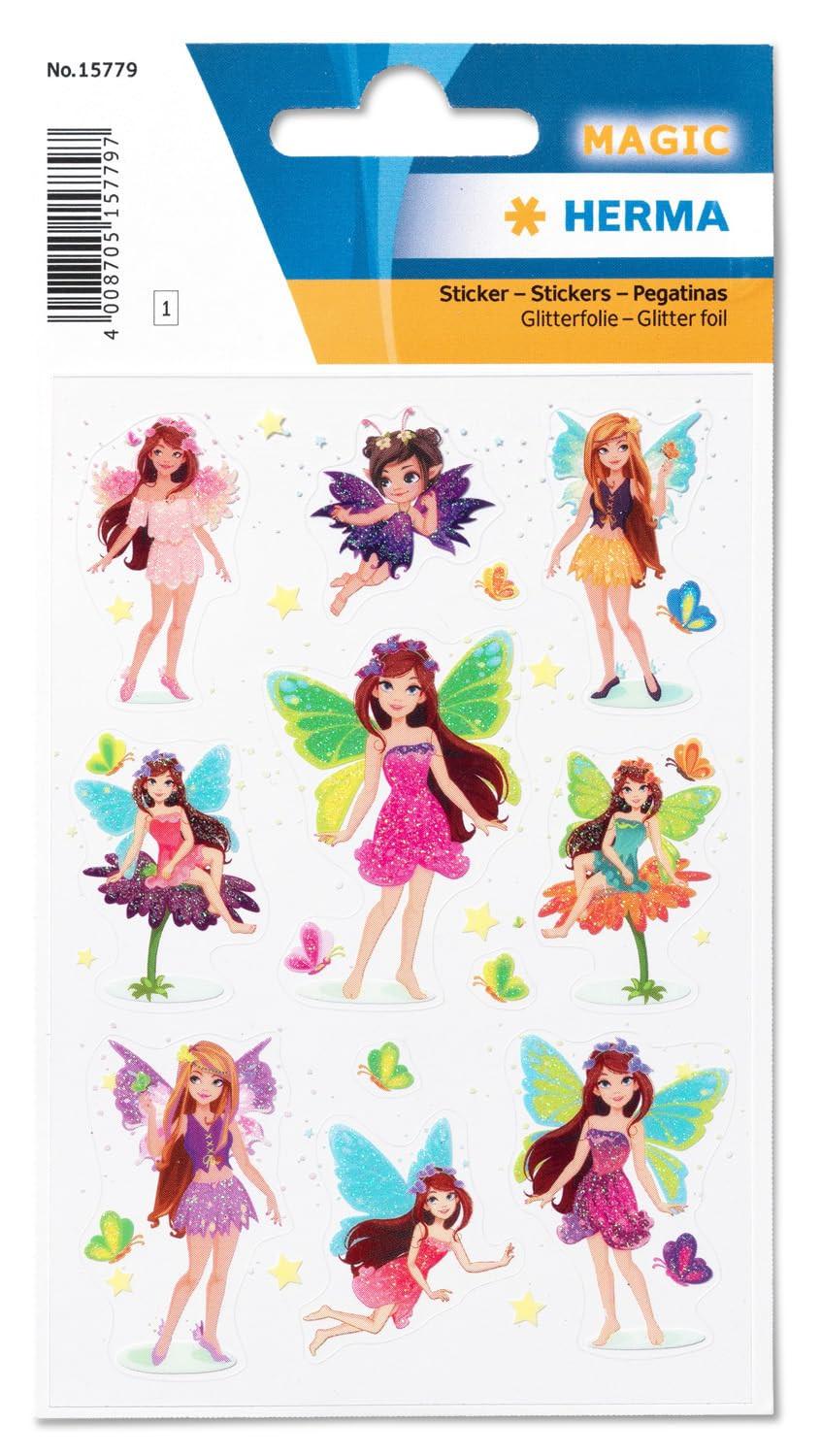herma stickers magic fairies glitter 1 sheet