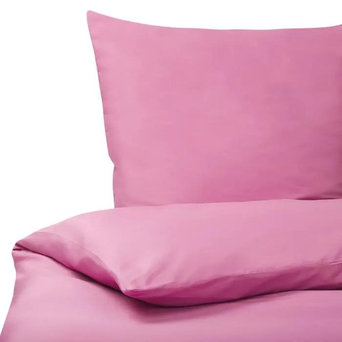 beliani duvet cover set satin cotton 200x220 cm pink