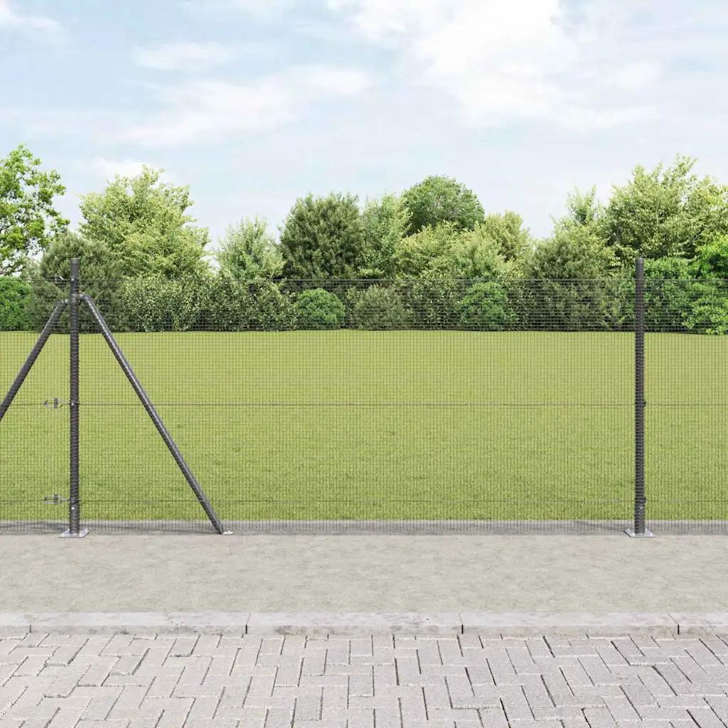 vidaxl fence post grey 25x1.5m steel