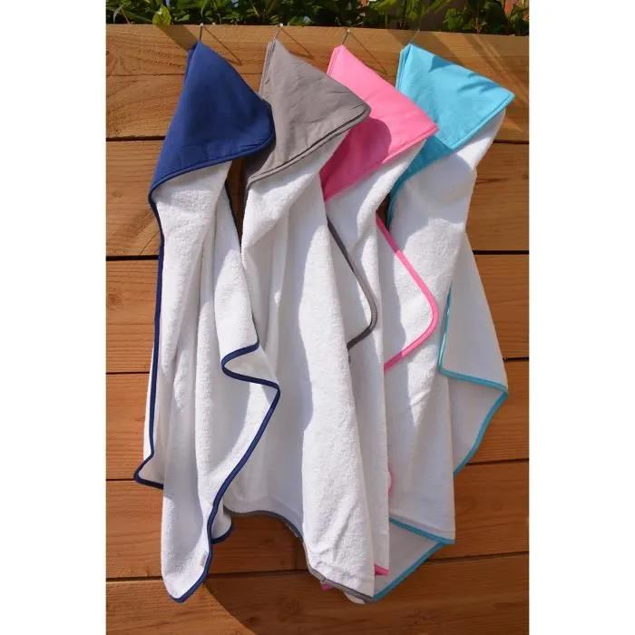 artg baby hooded towel print-me 75x75cm white/pink