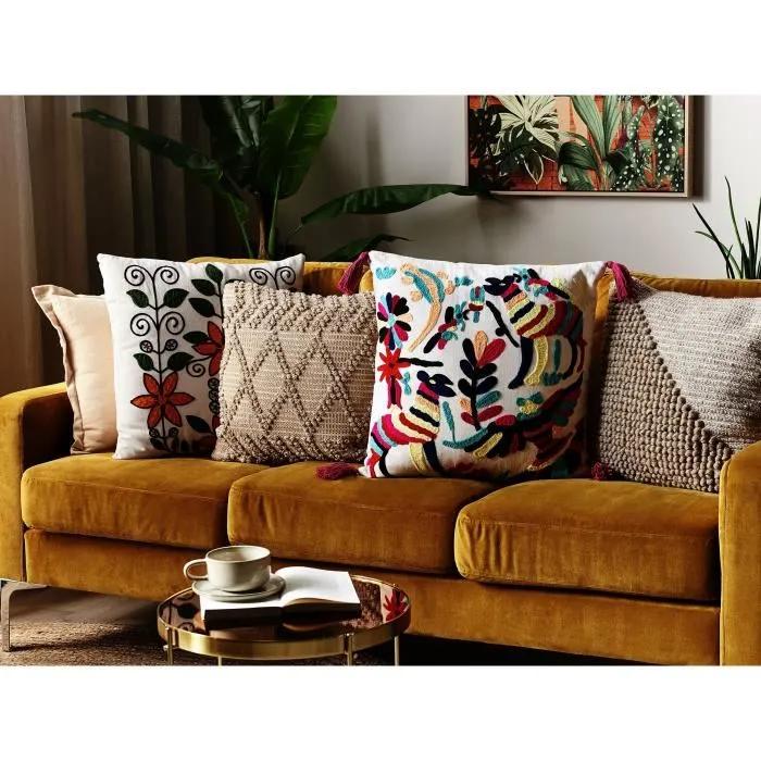beliani decorative cushions raiganj multicolor 50x50 cm 2 pack