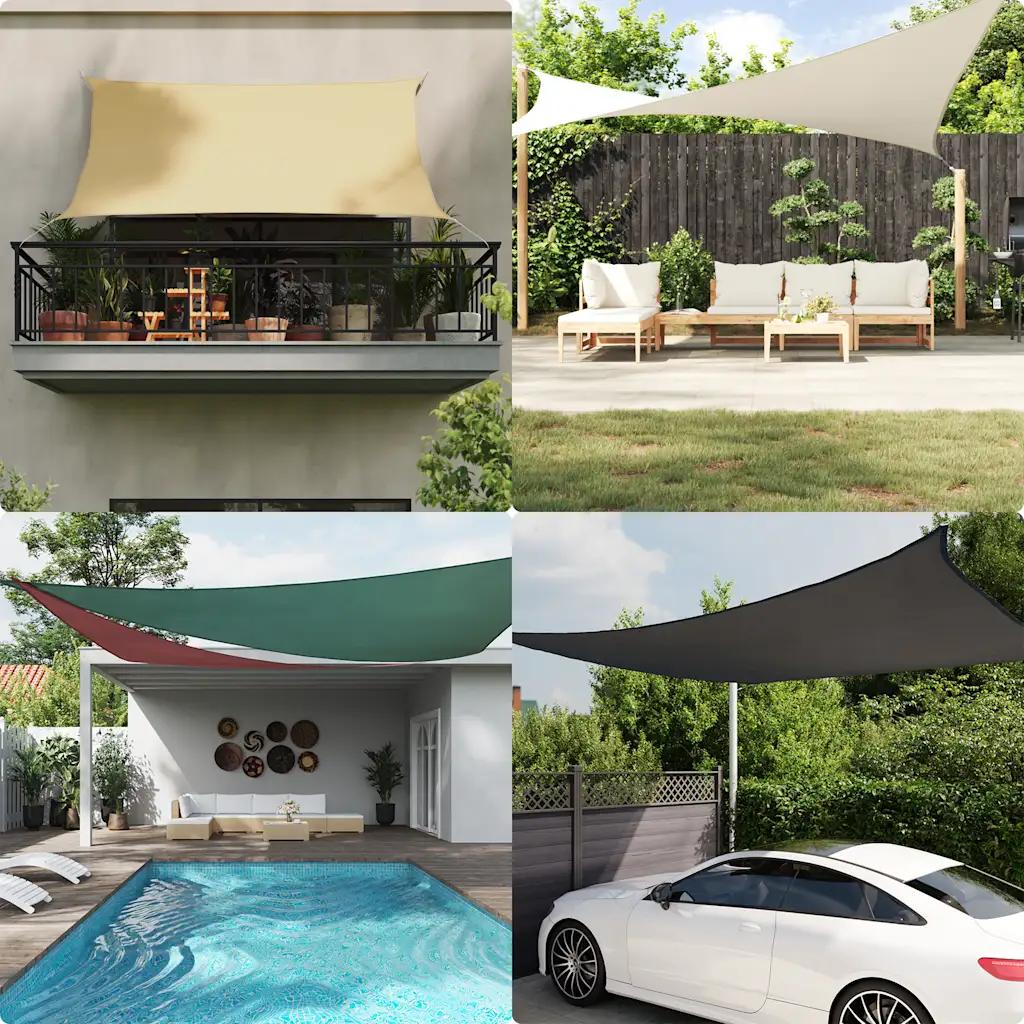 vidaxl shade sail oxford fabric triangular 5x5x6 m red