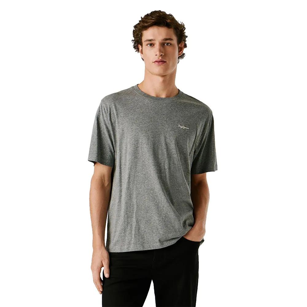 pepe jeans t-shirt contrast connor grey marl 2xl