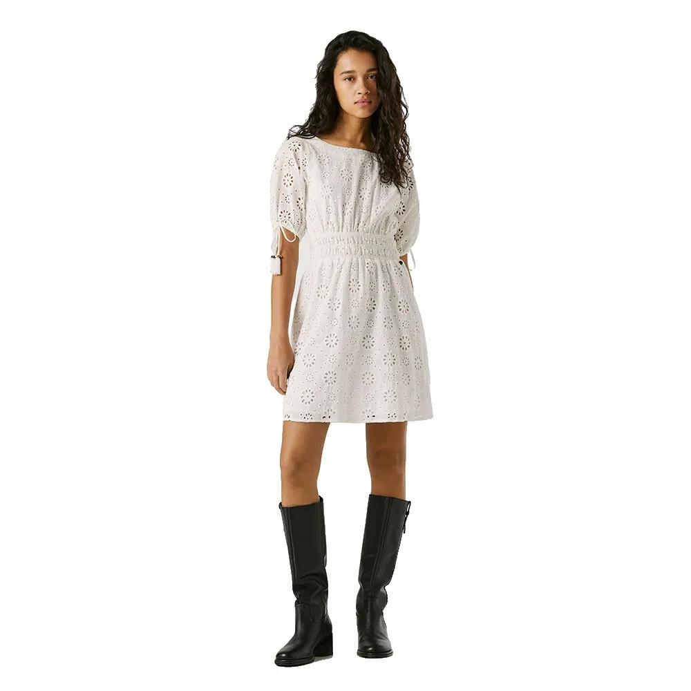 pepe jeans short dress chiara white s