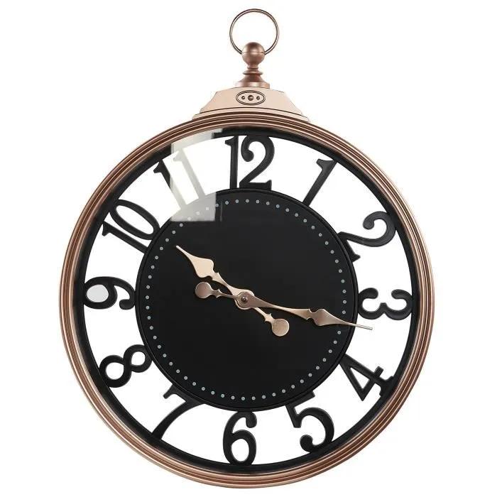 beliani wall clock alloza 44 cm black