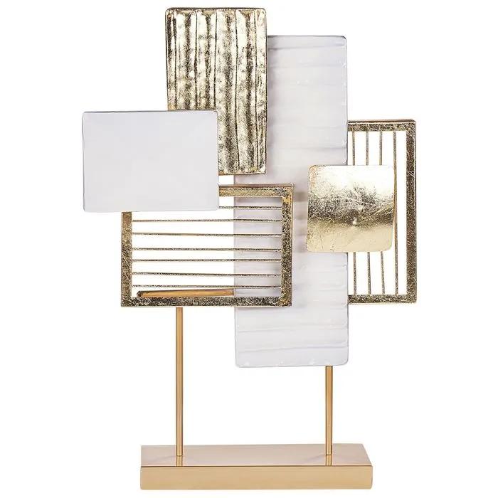 beliani decorative figurine boron gold/white 44cm