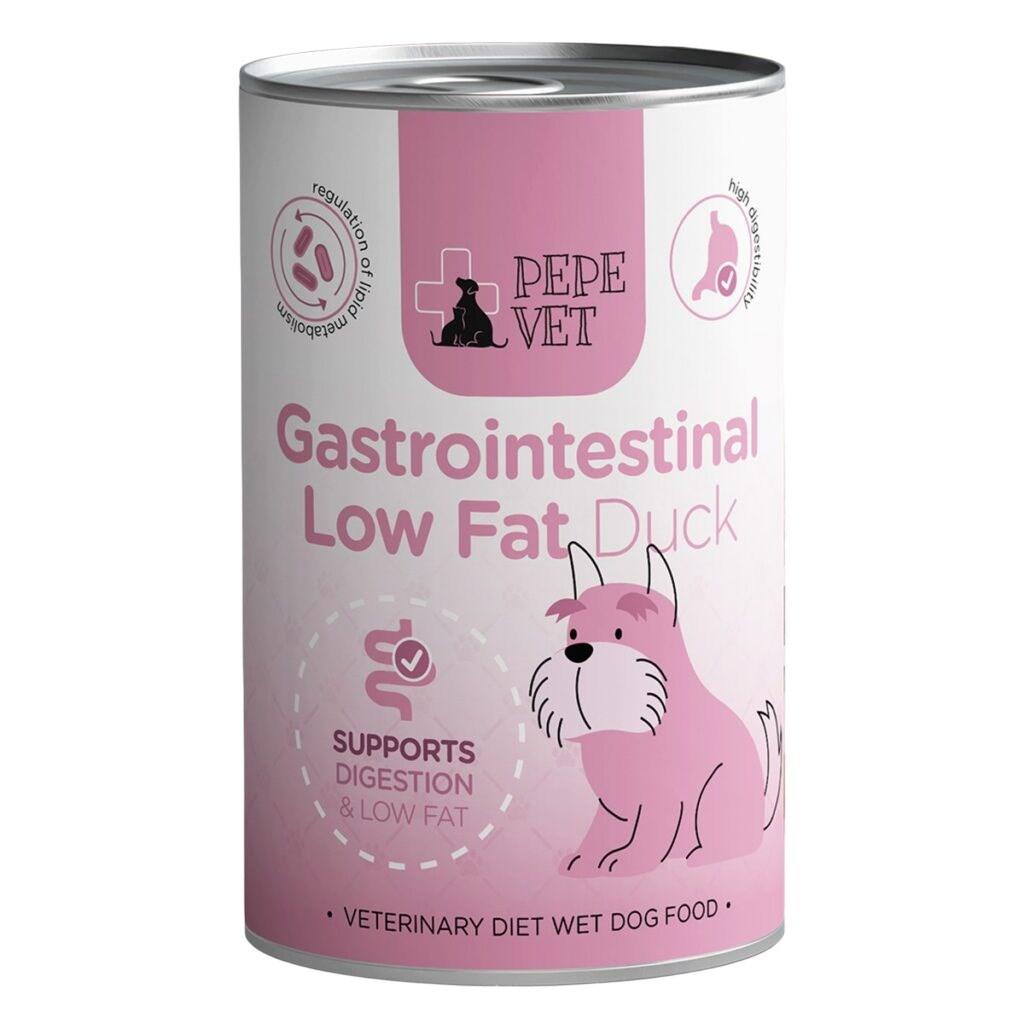 pepe vet wet dog food gastrointestinal low fat duck 400g