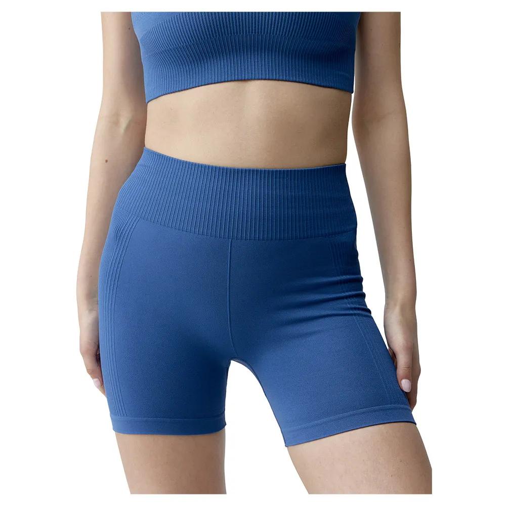 born living yoga shorts lindy seamless blue s