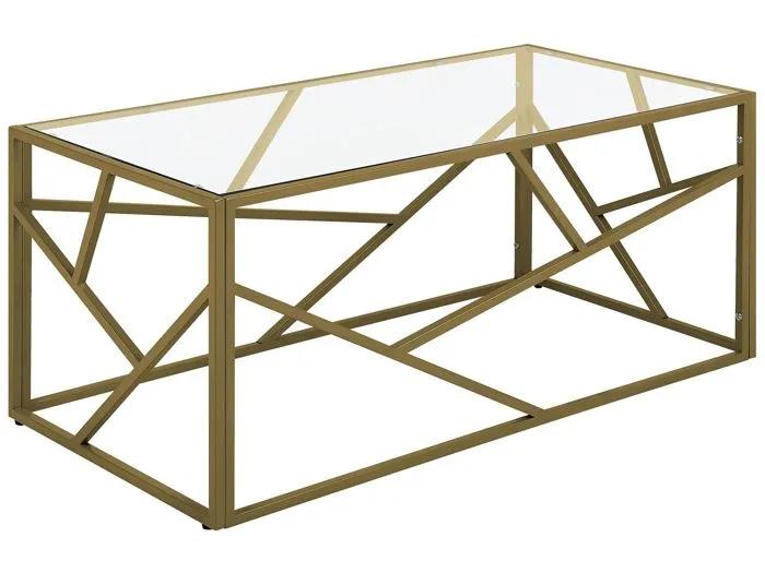beliani coffee table orland gold glass 50x100 cm