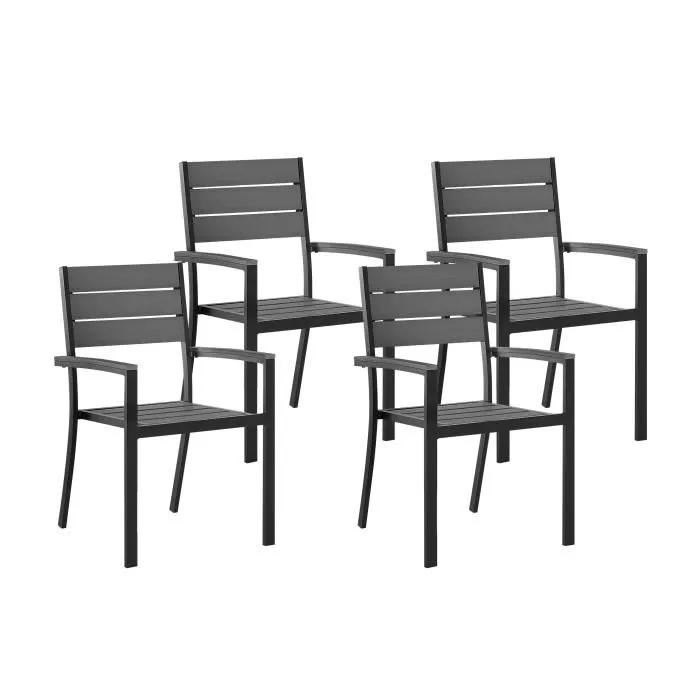beliani garden chair set prato grey 4 pack