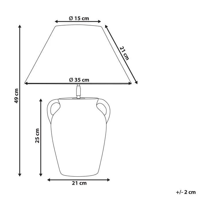 beliani table lamp agefet ceramic gray adjustable