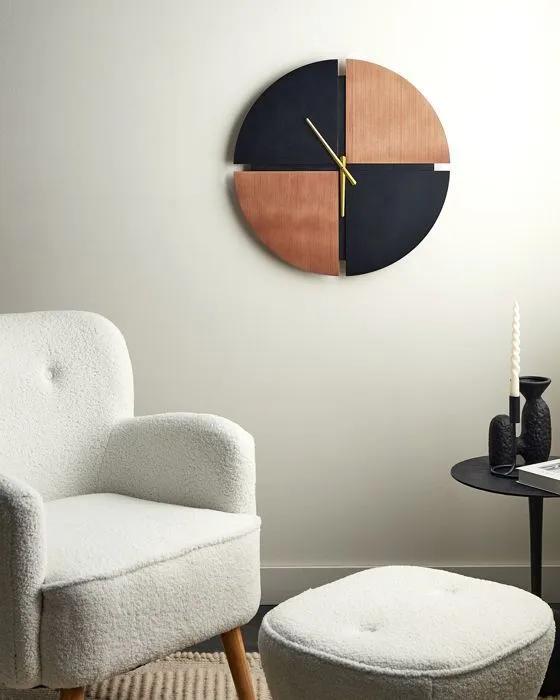 beliani wall clock aramon 60cm black/wood