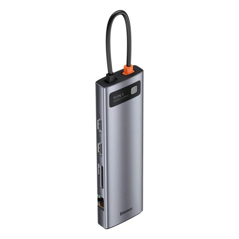 baseus usb hub metal gleam 11in1 100w gray