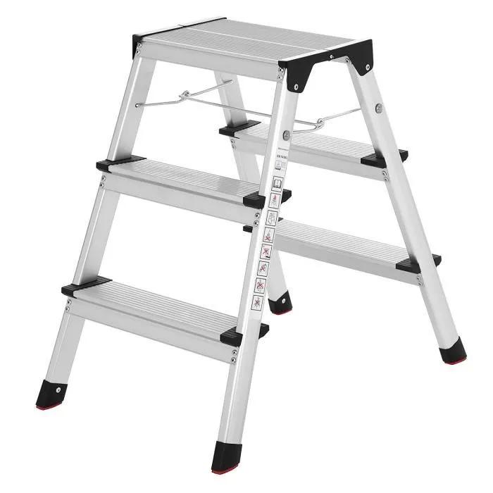 songmics folding ladder 3 steps aluminum 150kg