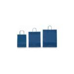 shopper paper bags cord handles blue 25 pack