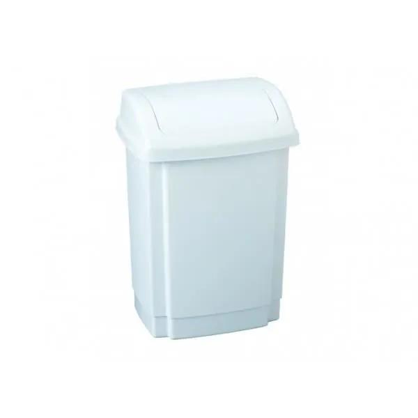 medial waste bin swing lid 50l white