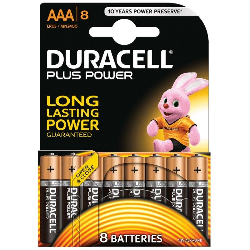 duracell alkaline batteries plus power aaa 8 pack