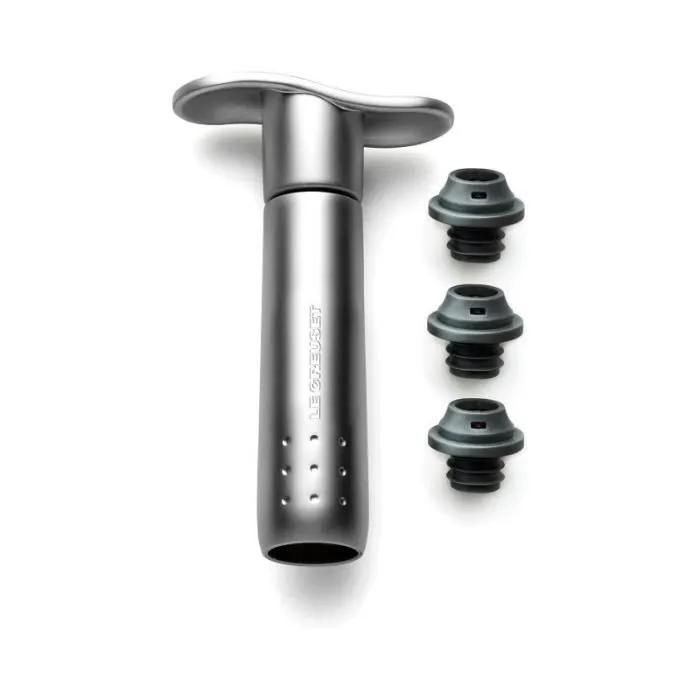 le creuset wine pump wa137 aluminum brushed