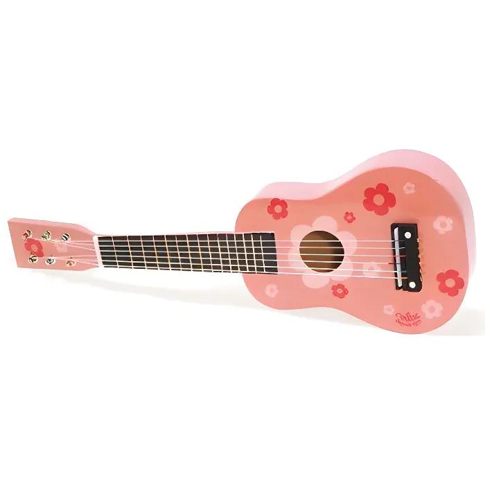 vilac wooden guitar flowers 52cm