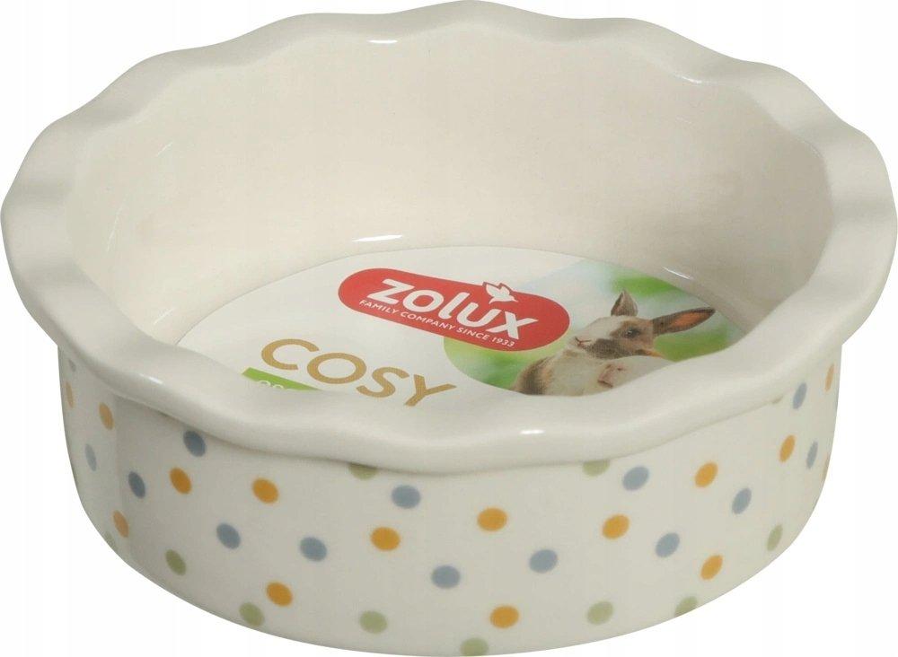 zolux ceramic bowl for rodents cosy 100ml polka dots