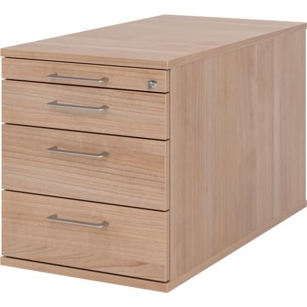 rollcontainer office storage 80cm walnut 3 drawers