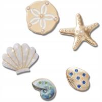 crocs jibbitz charms gold seashell 5 pack