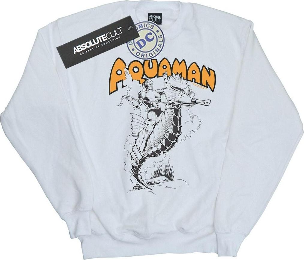 dc comics sweatshirt aquaman printed white l