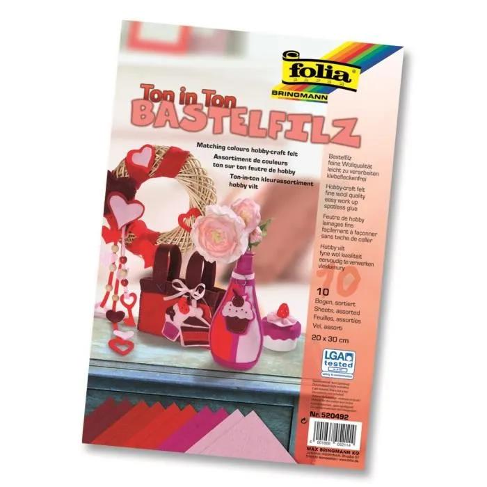 folia felt sheets ton-in-ton mix 20x30cm 10 pack