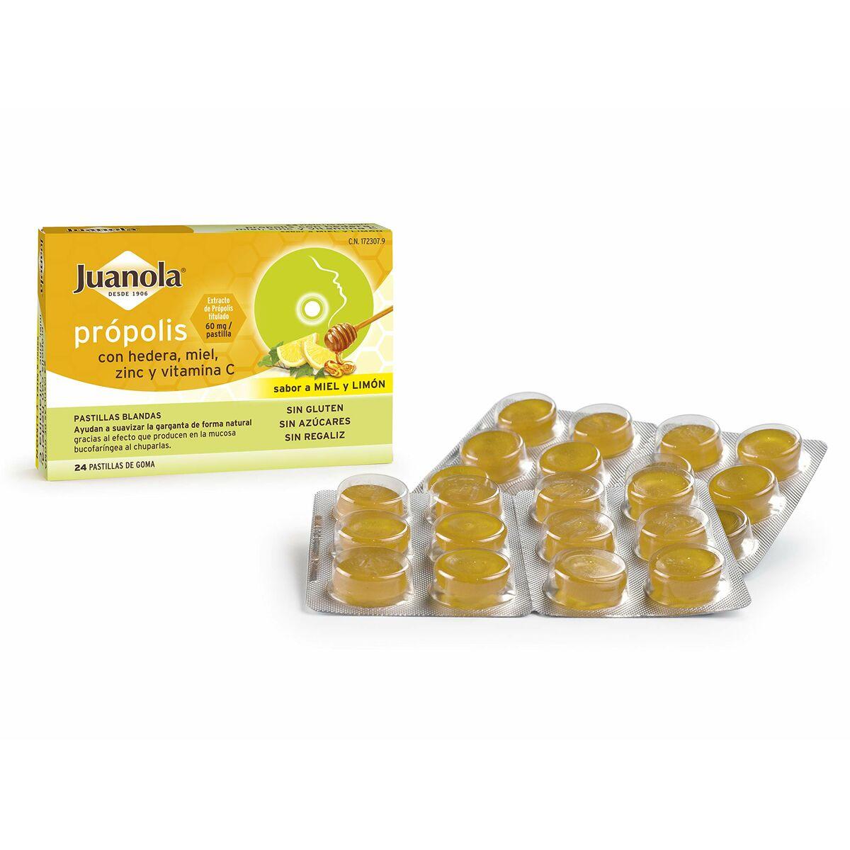 juanola dietary supplement propolis honey lemon zinc vitamin c 24 caps