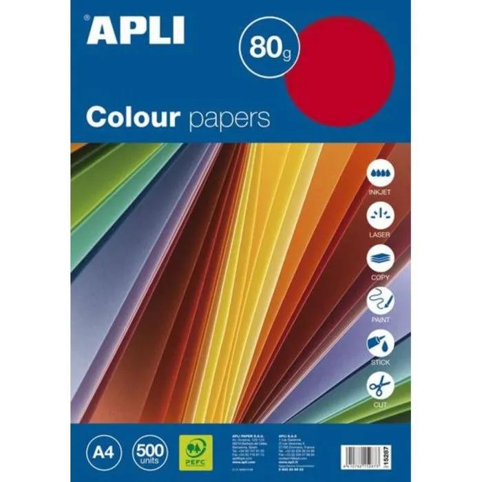 apli printer paper a4 fluorescent assorted 500 sheets