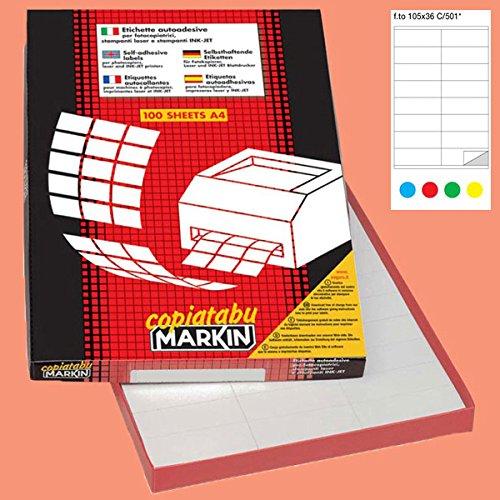 markin adhesive labels c501 105x36mm 100 sheets