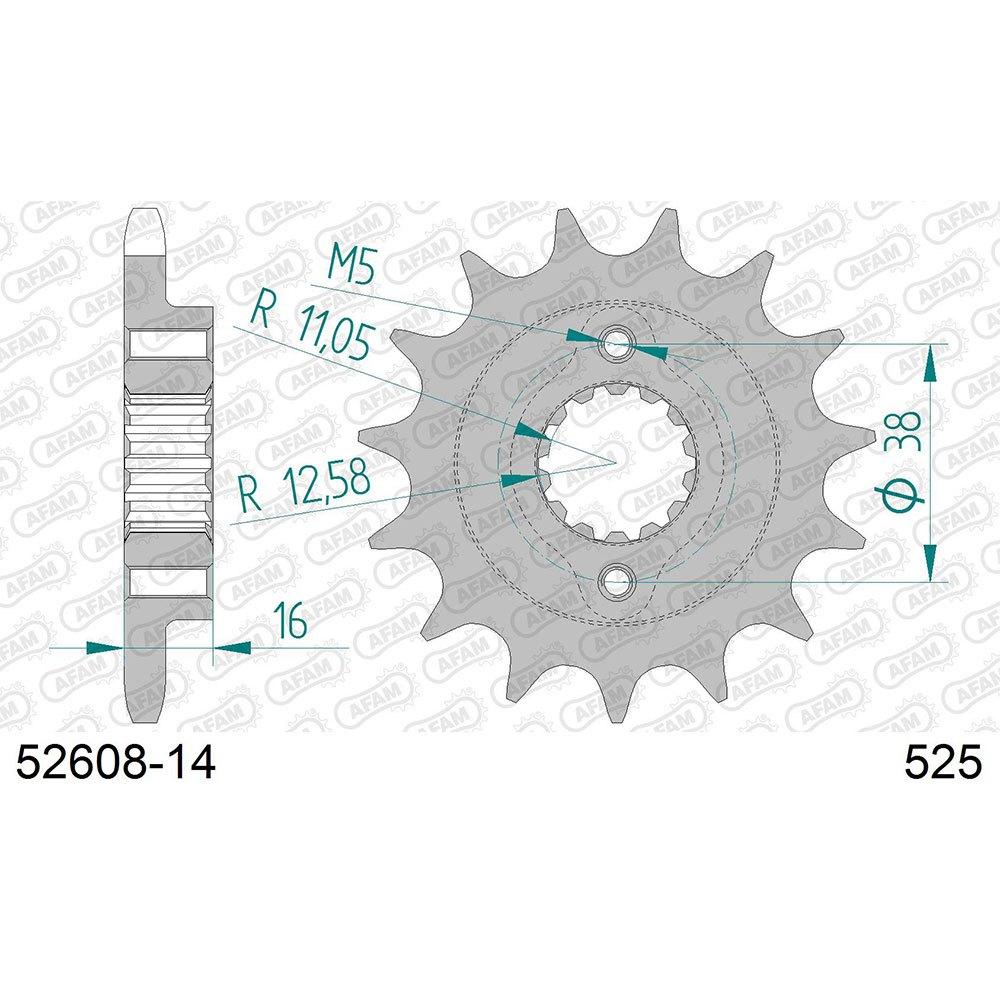 afam front sprocket 52608-525 14t