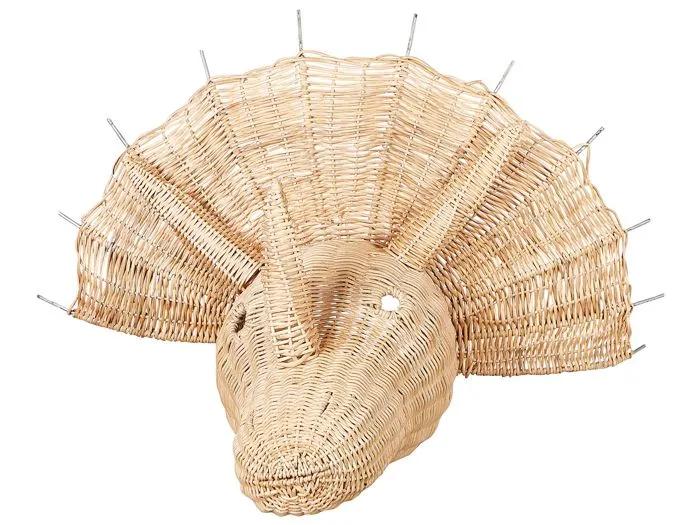 beliani wall decoration triceratops head natural 44 cm