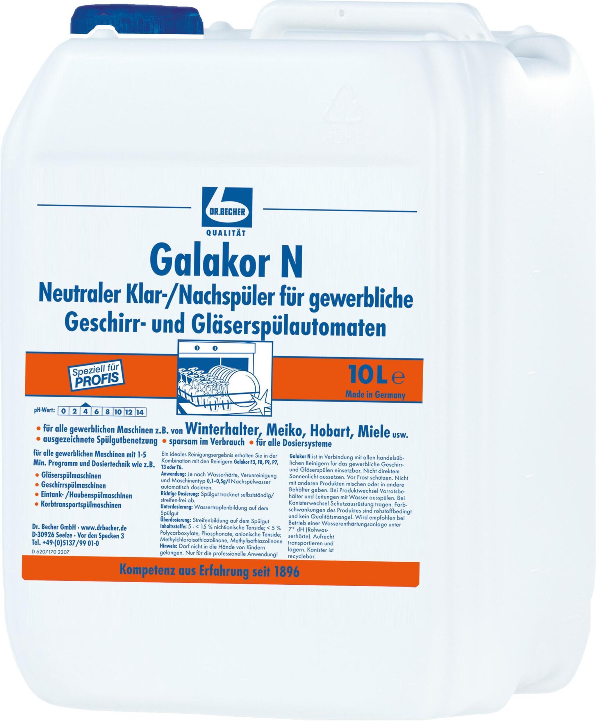 dr. becher dishwasher rinse aid galakor n 10l 1 pack