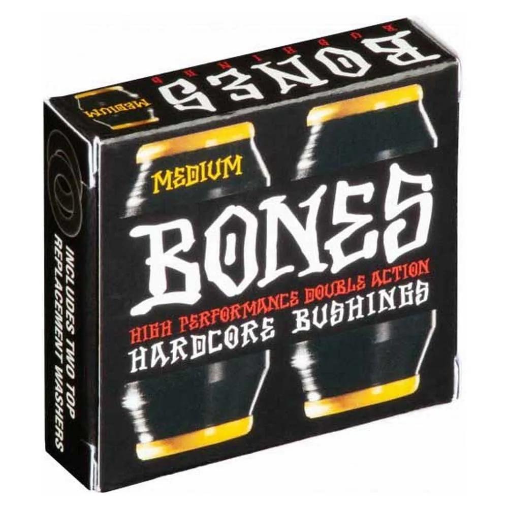 bones skateboard bushings hardcore medium 91a black set of 4